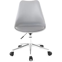Swivel Desk Chair Armless Office Desk Chair with Wheels, Mid Back PU Leather Computer Chair, Adjustable Swivel Task Chair for Home Office Chair