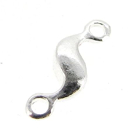 10 pcs .925 Sterling Silver S Curved Link Necklace/Bracelet Connector Bead Spacer 10.5mm Findings