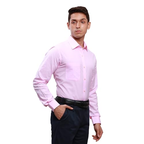 Image of Raymond Men's Pure Cotton Structure Pattern Slim Fit Semi Cutaway Collar Full Sleeve Formal Shirt