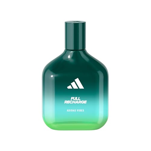 adidas Vibes Full Recharge Eau de Parfum For All, Uplifting and Invigorating, Long Lasting Fragrance, Cedar leaf and Clary Sage 100ml