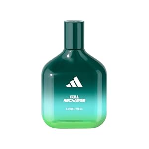adidas Vibes Full Recharge Eau de Parfum For All, Uplifting and Invigorating, Long Lasting Fragrance, Cedar leaf and Clary Sage 100ml