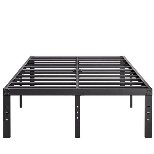 COMASACH 18 Inch Bed-Frames-Full, Heavy Duty Black Tall Metal Bed Frame No Box-Spring Needed, Easy...