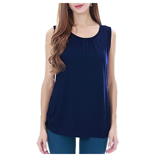 Smallshow Camiseta de Lactancia de Maternidad Ropa Enfermería de Lactancia sin Mangas para Mujer de Verano Navy M