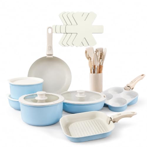 Gourmetific® 32-Piece Nonstick Cookware Set with Detachable Handles