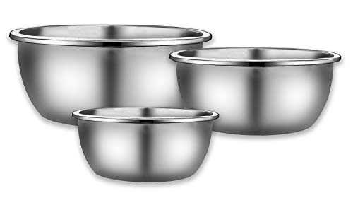 Besli 3-Piece 188 304 Stainless Steel Mixing BowlsSet includes 248 QuartIdeal for Cooking Baking PreppingServing