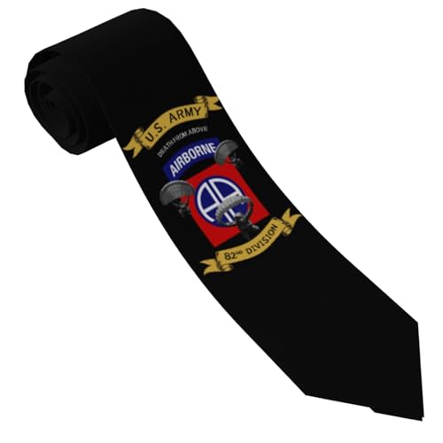 Joisbs 82nd Airborne Division Fort Bragg Men's Necktie Funny Ties - Classic & Stylish Ties for Business, Formal & Casual Wear