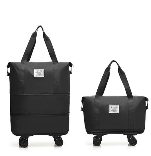 Flower is beautiful キャスター付きバッグ (ブラック)