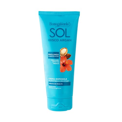 Bottega Verde - SOL Ibisco Argan, Crema Doposole Corpo, 200 ml, Idrata, Rinfresca ed Esalta l'Abbronzatura