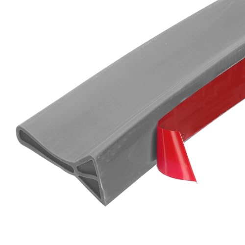 PATIKIL Barrera para Suelo De Baño Húmedo 5cm x 1 Metro, Umbral De Ducha Autoadhesivo Sello De Agua Tira De Recorte para Baño Cocina, Gris