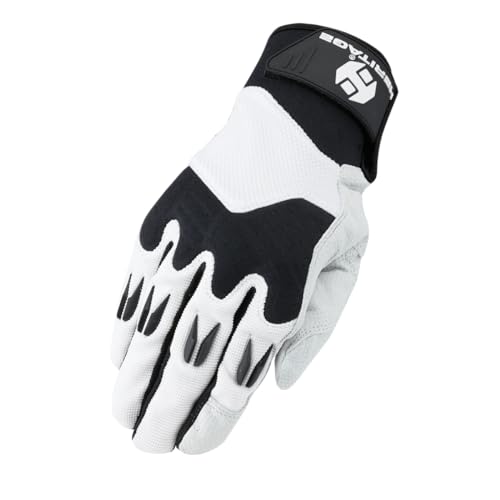 Heritage Performance Gloves, Polo Pro Glove, Size 10, White/Black