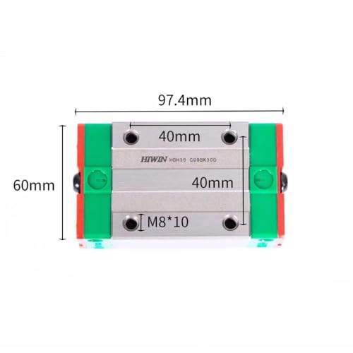HIWIN Square Heavy Load Blocks HGH30CA Linear Carriage and Linear Rail is Available as CNC Part