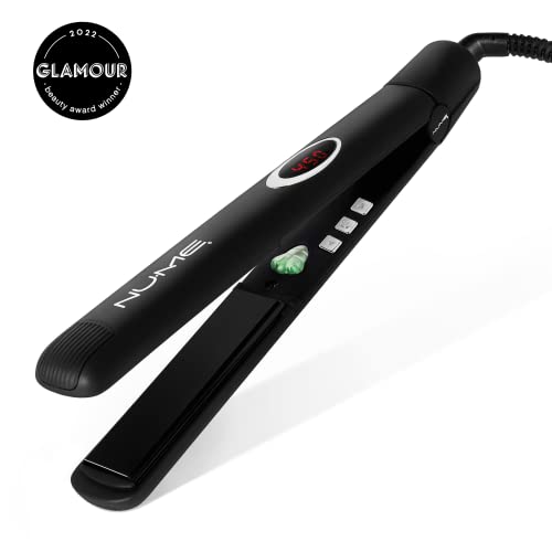 Nume Megastar Hair Straightener Tourmaline Flat Iron–1 Inch Floating Plates With Negative Ion Booster, Infrared Light Strip, Ideal For All Hair Types – Ultra-Smooth And Shiny Results. #TOP1