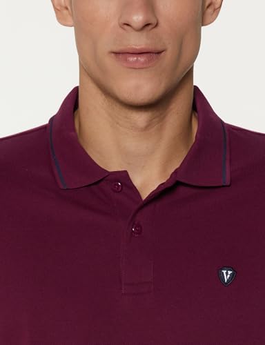 Van Heusen Men's Cotton Solid Regular Fit Collar Polo T-Shirt
