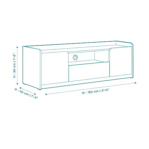 Image of FURLENCO Bianca Engineered Wood Entertainment Unit in Ivory White Finish