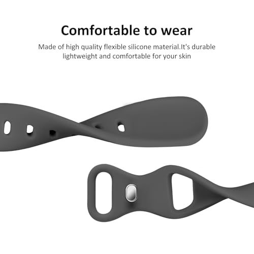 Image of Thin Slim Band Compatible with Apple Watch 38mm 40mm 41mm 42mm 44mm 45mm 46mm 49mm, Replacement Silicone Sport Strap for iWatch Series 11 /10 /9 /8 /7 /6 /5 /4 /3 /2 /1 Ultra SE Women Men, Space Gray