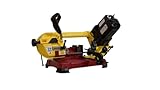 Starrett Portable Benchtop Bandsaw Machine, 230V, Automatic & Manual Functions, Straight & Mitre Cuts, Variable Speed, Yellow