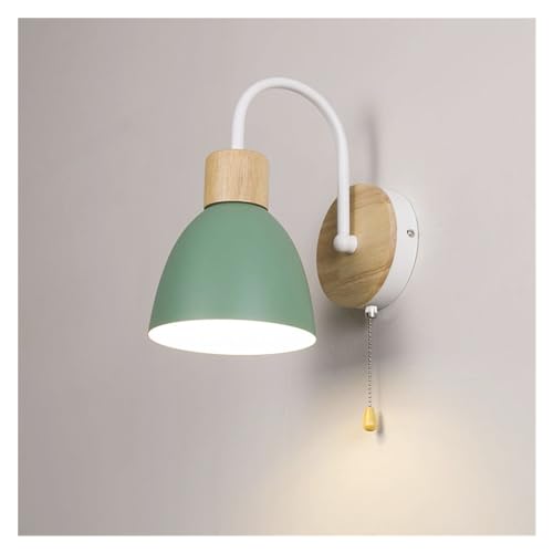 Applique murale LED macaron E27 lampe de chevet bois interrupteur salon