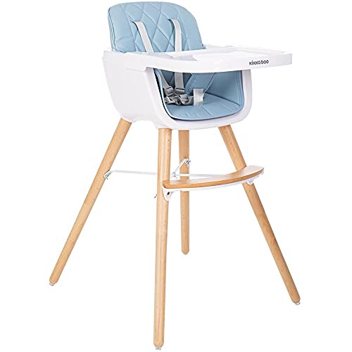 Kikkaboo Trona Bebé De Madera 2 En 1 Woody, Silla Alta Hasta 36 Meses, Trona Convertible, Silla Baja, Bandeja Extraíble, Azul Kikkaboo Trona Bebé De Madera 2 En 1 Woody, Silla Alta Hasta 36 Meses, Trona Convertible, Silla Baja, Bandeja Extraíble, Azul