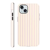 Yirlbey Righe Striped Estivi Cover per iPhone 15 Plus 6,7", Custodia Aesthetic Summer Giallo Rosa Stripes Disegno Design Motivo Antiurto Silicone Posteriore Protettiva Case per Ragazze