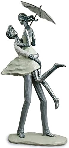 Qxiaofei Affectionate Hug Couple Art Sculpture Love Souvenir for her Romantic Office Home Decoration Sculpture