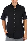 Reel Legends Mens Solid Mariner Short Sleeve Shirt Large Black