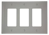 Leviton PJ263-GY 3-Gang Decora/GFCI Decora Wallplate, Midway Size, Gray