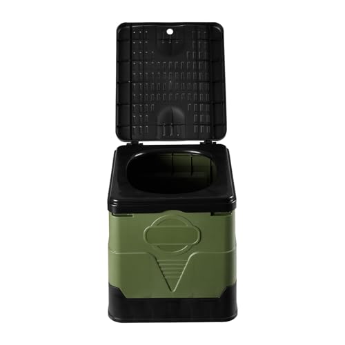 Warmiehomy Inodoros portátiles de camping para adultos, inodoros plegables ligeros para exteriores, inodoro de viaje compacto para adultos con agente de curado, inodoro de compost máximo 150 kg (verde