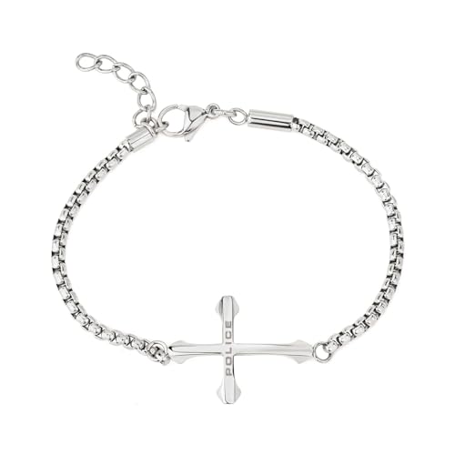 Police Bracelet Homme Acier Inoxydable anti-noircissement pour peaux sensibles et fragiles
