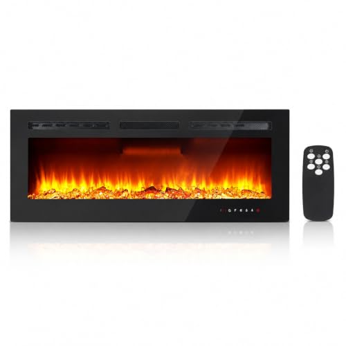 Image of Garvee 30 Inch Electric Fireplace, Modern Wall Mounted Fireplace Heater