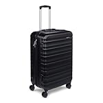 Amazon Basics 26" Hardside Medium Checked Luggage, Expandable For Up to 15% More Space, With Scratch-Resistant Surface, Four Multi-directional Wheels, Black