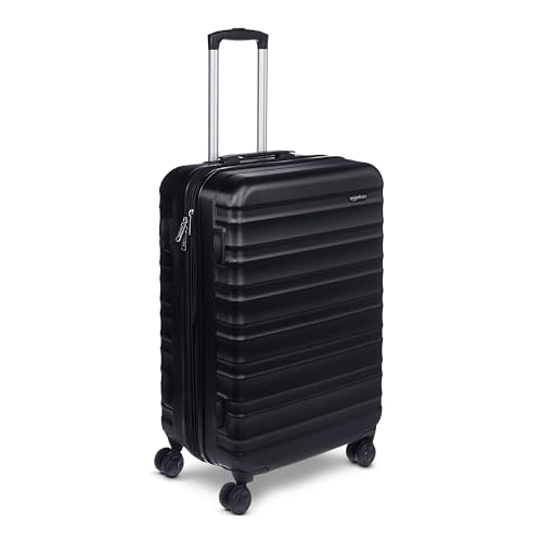 Amazon Basics 26″ Hardside Medium Checked Luggage, Hardshell Suitcase With Wheels, Expandable For Up to 15% More Space, With Scratch-Resistant Surface, Four Multi-directional Wheels, Black