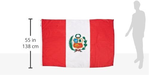 Miniatura 6 de Annin Flagmakers Bandera de Perú fabricada en Estados Unidos según las especificaciones oficiales de diseño de las Naciones Unidas, 4 x 6 pies