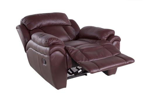 Bostonsofa Ergonomischer Relaxsessel aus Leder mit Liegefunktion - Fußstütze & Zero-Wall-System - Bequemer Fernsehsessel für höchsten Komfort - ideal zum Entspannen & Fernsehen - Schwarz – Bild 4
