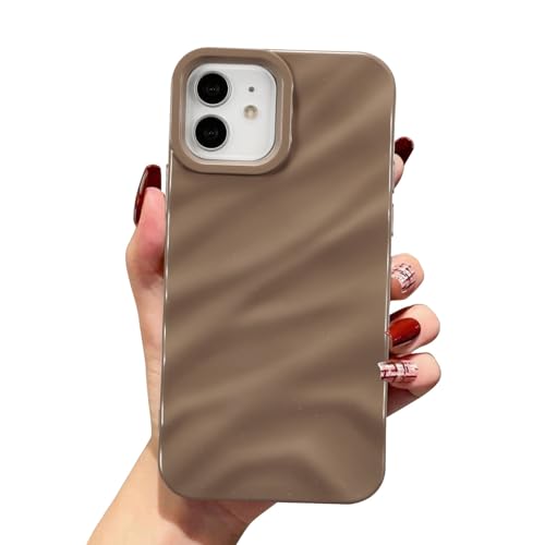 Coque iPhone 11 silicone antichoc en vague marron, protection souple - 6