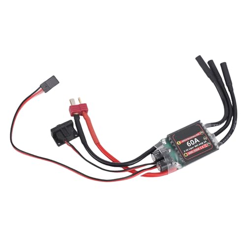 VGEBY ESC Senza Spazzole da 60 A, Firmware Open Source, Erogazione di Potenza, Controllo Bidirezionale per Motori 3532 3542, Ideale per Auto RC, Barche, Aeroplani