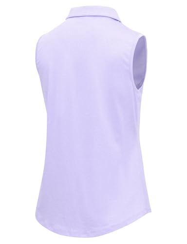 Image of BGOWATU Women's Golf Shirts Sleeveless Polo Shirts Collared 3 Buttons Tennis Tank Tops UV Protection Quick Dry