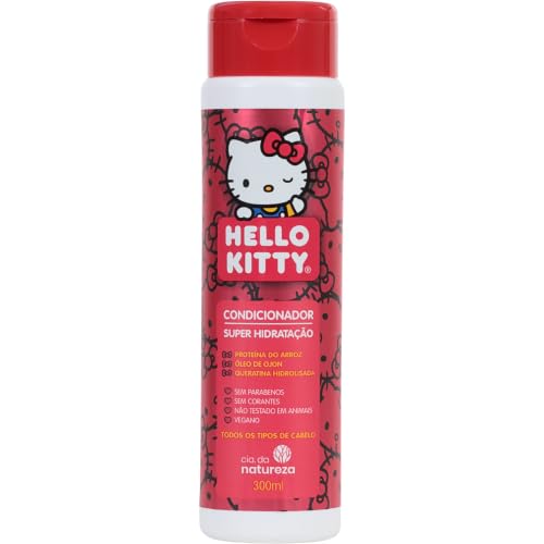 Condicionador Cia. da Natureza Hello Kitty, 300ml | Desembaraça nós com suavidade nos fios das crianças, com pH balanceado e textura cremosa