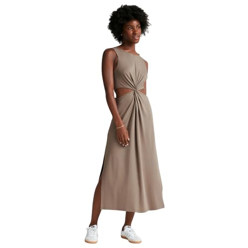 Image of Beyond Yoga Women's Around The World Front Twist Dress, Birch, Large