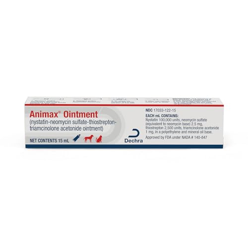 Animax® Ointment (nystatin-neomycin sulfate-thiostrepton-triamcinolone acetonide Ointment) 15 mL Tube for Dogs and Cats