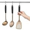 Russell Hobbs RH02170BEU7 Opulence 5 Piece Kitchen Utensil Set, Non-Stick Coating & Soft-Touch Handles, Includes a Slotted Spoon, Solid Spoon, Slotted Spatula, Spaghetti Spoon and Ladle, Black/Gold - Image 8