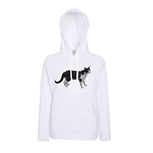 Sweat à capuche chat noir et blanc Felix pour citadin stylé