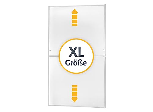 empasa Insektenschutz Fliegengitter für bodentiefe Fenster MASTER SLIM XL extra groß mit Alurahmen individuell kürzbarer Selbstbausatz, 130 x 220 cm, Farbe:weiß