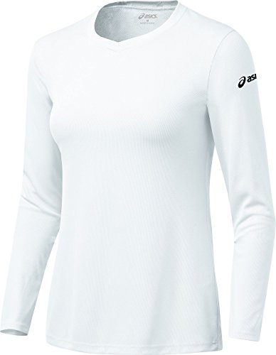 ASICS Women's Circuit-7 Warm Up Long Sleeve Running Shirt,White,Medium