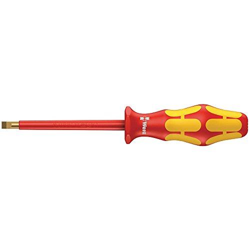 Wera 160i 8mm x 8in L Kraftform Plus slotted insulated screwdriver, 8 mm x 8 in., Lasertip