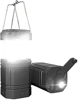 Solarne latarnie kempingowe z korbą ręczną, latarka LED bez przyłącza prądu, bateria awaryjna 3000 mAh, zasilanie bateryjne, wodoszczelna do wędrówek, zestaw survivalowy