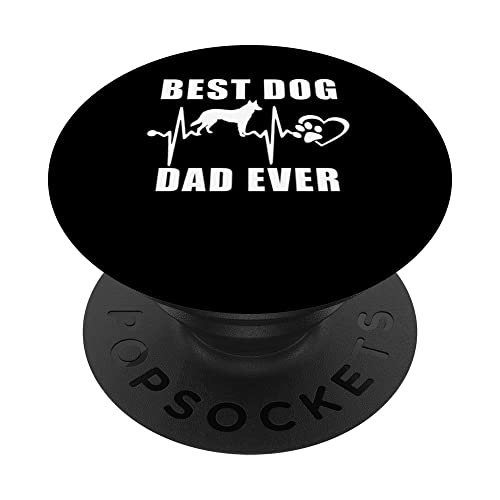 Best Dog Dad Ever German Shepherd Dog Heartbeat Paw Lover PopSockets PopGrip Intercambiable