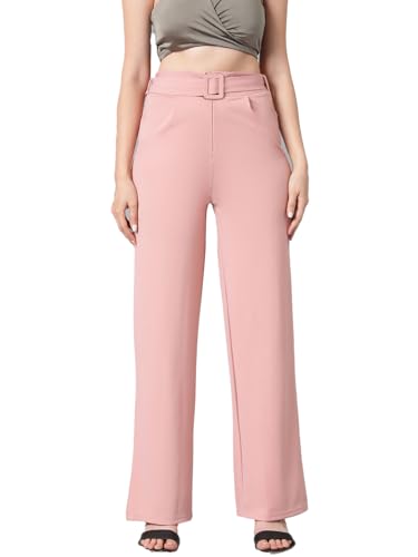 Image of KOTTY Women's High Rise Viscose Rayon Relaxed Fit Korean Trousers