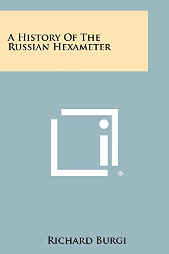 Bild: A History Of The Russian Hexameter f�r 39,43 EUR bei amazon.de