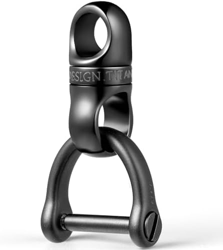 FEGVE Titanium Swivel Small Key Ring, Heavy Duty Key Chain Rings Keychain Accessories for Men and Woman
