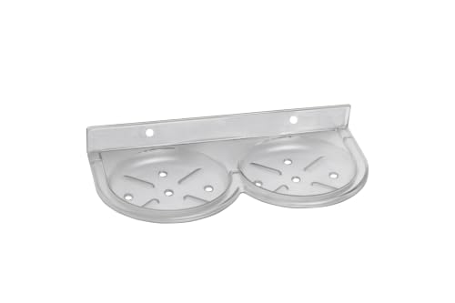 Image of RAB ABS Plastic Organizer | Double Soap Dish | Space Saving Wall Mounted Bathroom Utility Holder (Code:- U-317, Soap Dish Double, Pack of 1 Piece)
